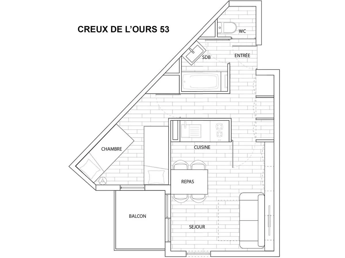 Charmant 2 Pieces Renove, Balcon, Skis Aux Pieds, Creux De L'Ours, Les Allues - Fr-1-182-240